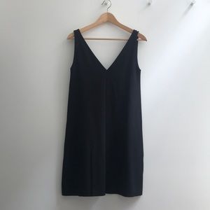 Everlane Black Deep V-Neck A-like Dress